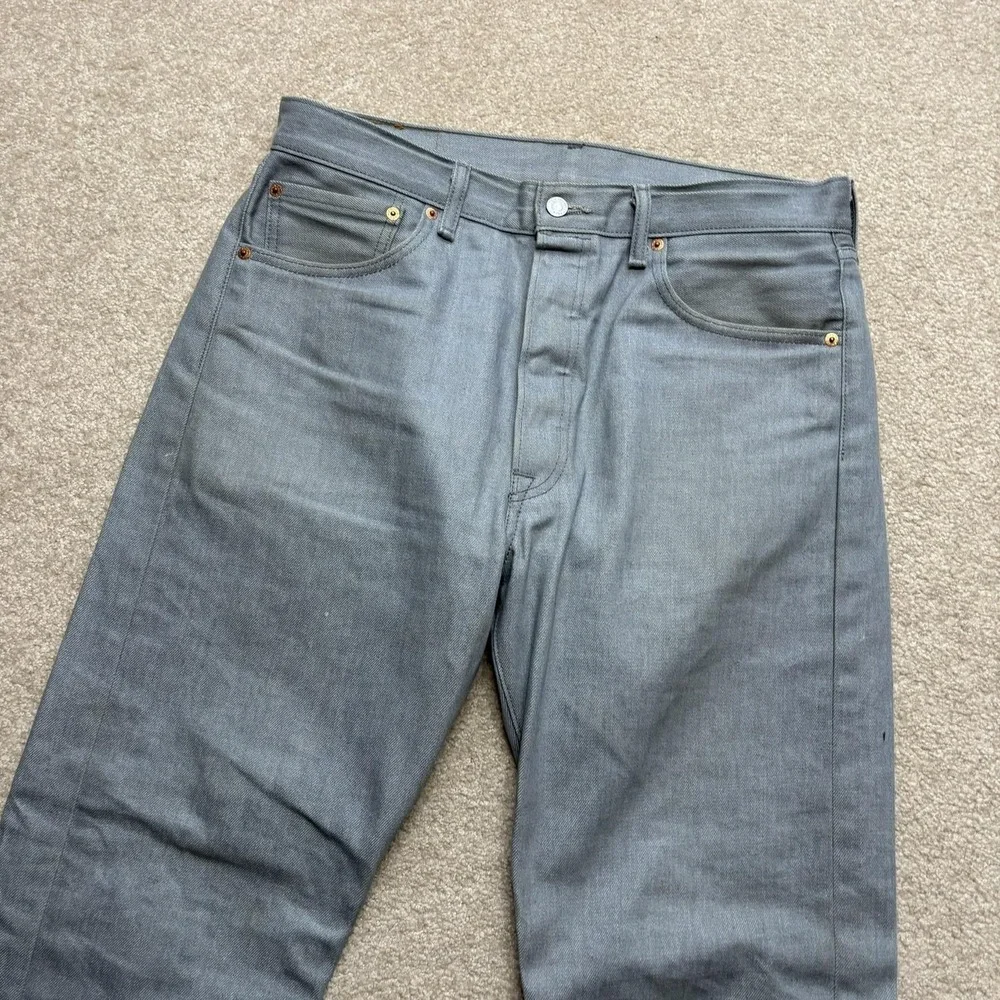 Vtg Levis‎ 501 Jeans Mens 34x34 Gray Regular Fit Straight Leg Denim Pants Casual
